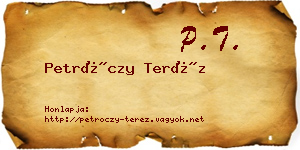 Petróczy Teréz névjegykártya