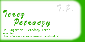terez petroczy business card