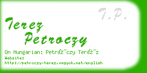 terez petroczy business card
